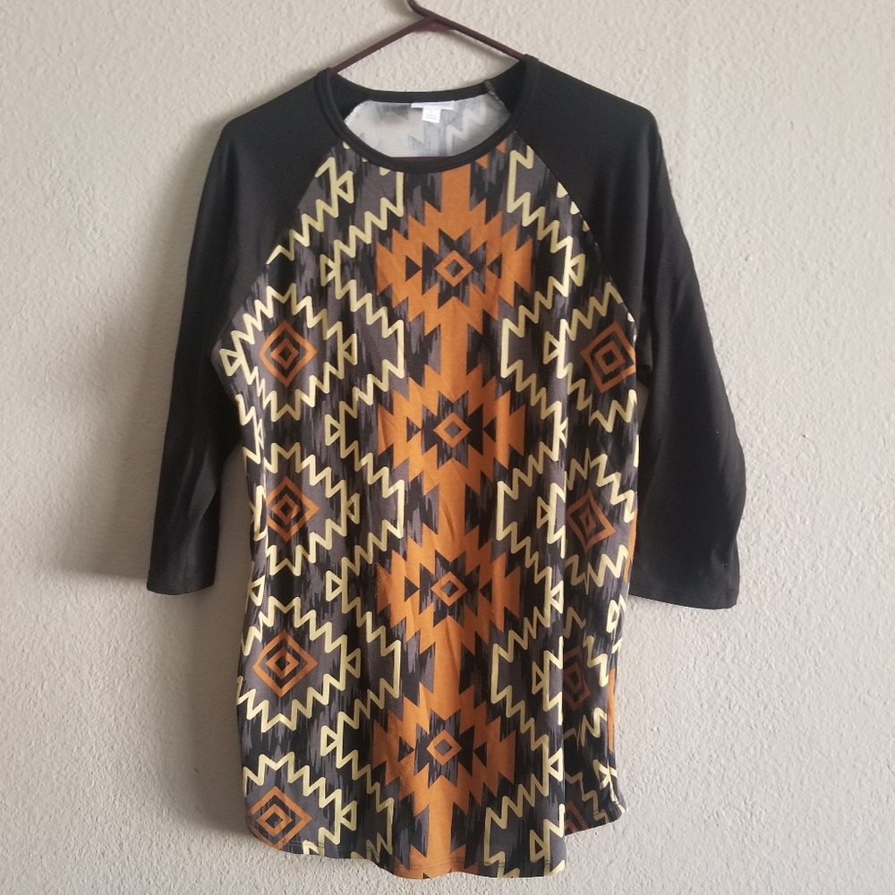 Lularoe SZ L Aztec Tribal Randy Blouse